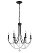 Immagine di Lampadario Classico Nero Con Cristalli Candeliere 6 Luci Aphrodite Smarter