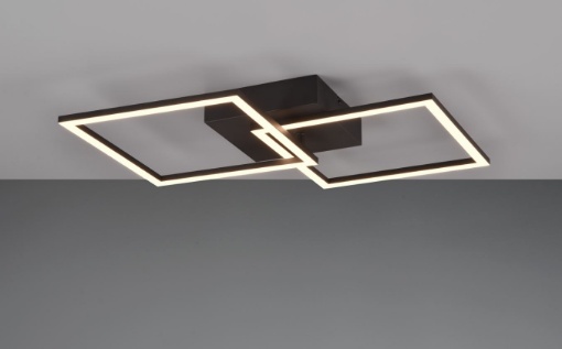 Immagine di Plafoniera Applique Doppio Quadrato Orientabile Led Trail Nero Trio Lighting 