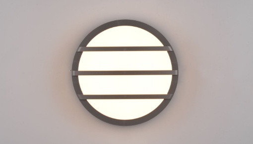 Immagine di Applique Rotonda con Griglia  Venado Led Antracite IP54 Ø25 cm Trio Lighting