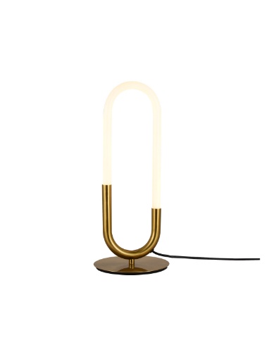 Lampada Da Tavolo Comodino Design Ovale Moderno Led Latium Ottone Smarter