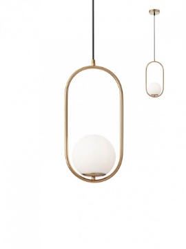 Lampadario lampada pendente a sospensione per comodino camera da letto  cilindro oro : : Illuminazione