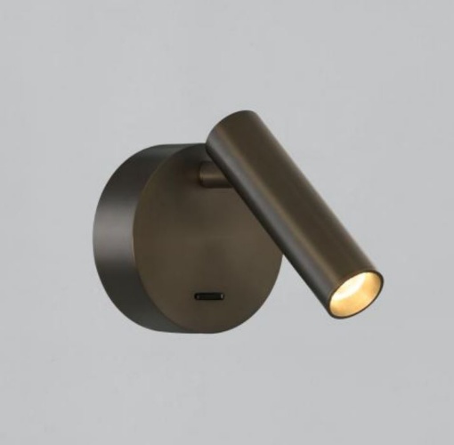 Immagine di Applique Rotonda Bronzo con Spot Led da Lettura Orientabile Led Atria ACB