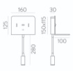 Immagine di Applique Nera per Camera da Letto Calma con Mensola Spot Led e Usb ACB