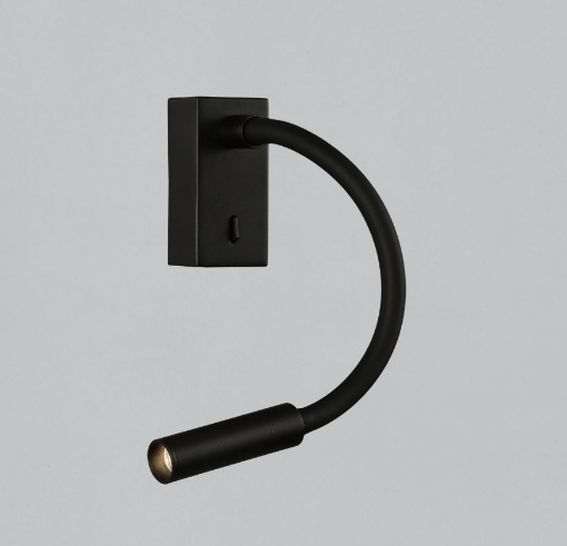 Immagine di Applique Nera Spot Led 3w Orientabile con Interruttore Cio ACB