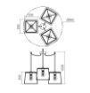 Immagine di Lampadario Decentrato Da Tavolo 3 Luci Cubi Pendenti Nero Sketch Smarter