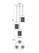 Immagine di Lampadario Cilindri 3 Luci Legno e Metallo Nero Per Tavolo Stem Smarter
