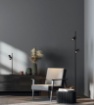 Immagine di Piantana Design Minimal Moderno 2 Spot GU10 Orientabili Gina Nero ACB