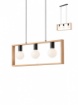 Immagine di Lampadario Legno Squadrato 3 Luci Portalampade Metallo Nero Timber Smarter