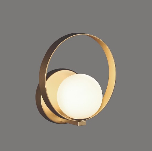 Immagine di Applique Halo Oro Diffusore Sfera Vetro Opale Led 5w CCT ACB