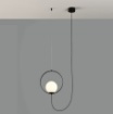 Picture of Lampada a Sospensione  Halo Nero Sfera Vetro Con Decentramento Led CCT ACB 