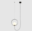 Picture of Lampada a Sospensione  Halo Nero Sfera Vetro Con Decentramento Led CCT ACB 