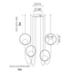 Picture of Sospensione Led  CCT Halo Nero 4 Paralumi Sferici Vetro con Decentramento ACB