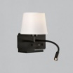 Picture of Applique Hold Nero con Paralume Bianco E27+Spot Led Orientabile Lato Sinistro ACB