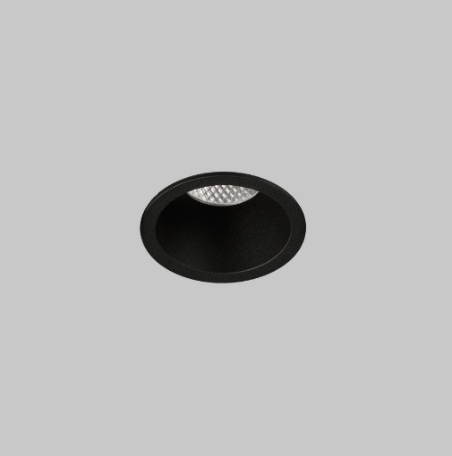 Immagine di Faretto Rotondo Nero da Incasso Led 3000k Kidal Ø6 cm IP44 ACB 