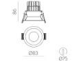 Immagine di Faretto Nero per Incasso Led Cob 7w 2700k Kidal Ø8 cm IP44 ACB