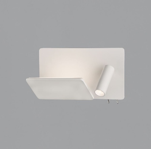 Immagine di Applique Mensola Laika Led+Spot Bianco Lato Destro L24 cm ACB