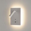 Immagine di Lampada da Parete Luce Lettura Manat Bianco Doppio Led Piastra+Spot ACB