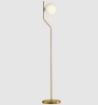 Immagine di Piantana Design Maui Oro Anticato Paralume Sfera Vetro Bianco H145 cm ACB