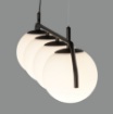 Picture of Lampadario Lineare per Illuminazione Tavoli Maui Nero 4 Paralumi Sferici Vetro L90 cm ACB