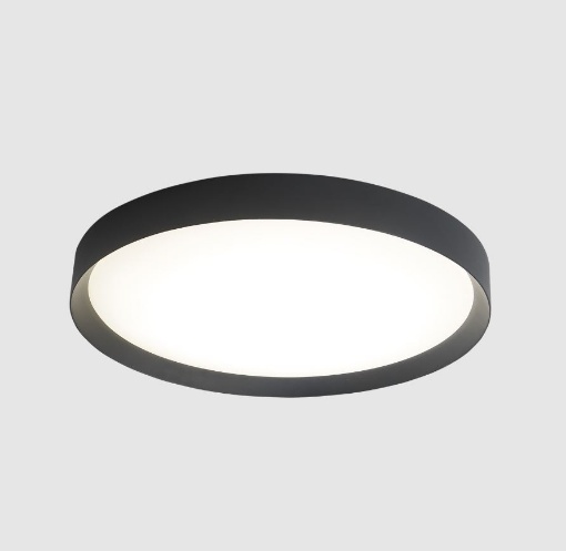 Immagine di Plafoniera Disco Nero Led 22w 3000k o 4000k Minsk Ø40 cm ACB