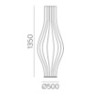 Picture of Piantana Mirta Paralume Effetto Vaso Listelli Bianchi 3xE27 H135 cm ACB