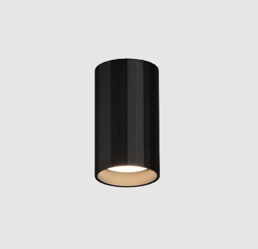 Immagine di Plafone Soffitto Cilindro Fisso Rigato GU10 Modrian Nero Ø5,6 cm ACB