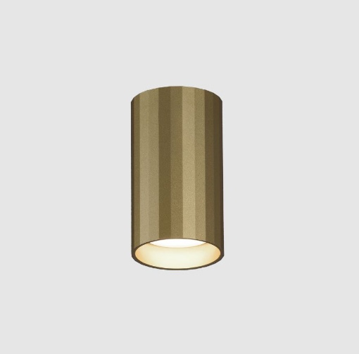 Immagine di Plafone Soffitto Cilindro Rigato Fisso GU10 Modrian Oro ACB