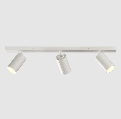 Immagine di Lampada Lineare da Soffitto 3 Spot Cilindrici GU10 Orientabili Modrian Bianco ACB