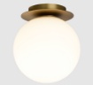 Picture of Lampada da Soffitto Parma Oro con Paralume Sfera Vetro Opale IP44 ACB