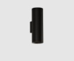 Immagine di Applique Cilindro Nero Pipe Doppia Emissione Led Sopra e Sotto ACB