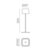 Immagine di Lumetto Marrone Ricaricabile  Led Touch Dimmer 2700k-3200k-4000k IP65 Stroll ACB