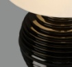 Immagine di Lume Da Tavolo Tarifa 1xE27 Base Ceramica Nera e Paralume Tessuto Bianco ACB