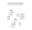 Immagine di Lampadario Grande Moderno 7 Luci Led Dimmerabile Bocce Vetro Drum S7 Rmix Top Light