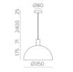 Picture of Sospensione Cucina 1xE27 Tiga Paralume Semisfera Bianco Ø35 cm ACB