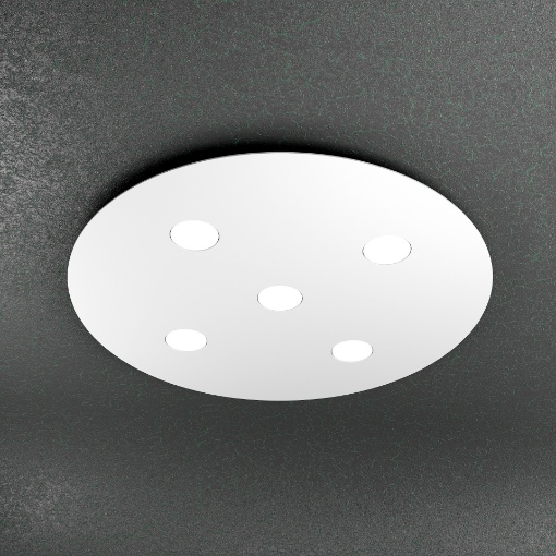 Immagine di Plafoniera Moderna Top Light Rotonda Bianco 5 Luci Led Cloud 1128 PL5T Top Light