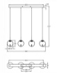 Picture of Sospensione Lineare per Penisola Ariel 4 Sfere Vetro Led con Decoro Goccia Fabas 