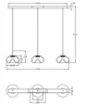 Immagine di Sospensione Lineare Brena 3 Paralumi Ovali Vetro Trasparente Led Step Dimmer Fabas