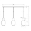 Immagine di Sospensione Isola Cucina 3 Paralumi in Linea Bicchieri Vetro Cognac Led Dimmer Lapo Fabas