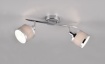 Immagine di Doppio Faretto Spot E14 Orientabile Cromo e Tessuto Grigio Arosa Trio Lighting 