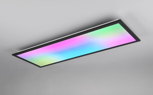 Immagine di Lampada Rettangolare Soffitto/Parete Nera Led Multifunzione Effetto Rainbow Beta Trio Lighting