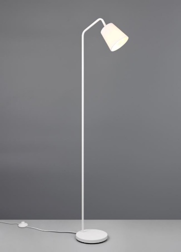 Immagine di Lampada da Terra Buddy Paralume Cono Tessuto Bianco Trio Lighting