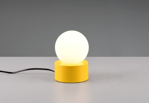 Immagine di Abat-jour Comodino Countess Sfera Vetro e Base Gialla Trio Lighting 