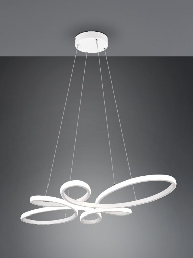 Immagine di Sospensione Bianca Fly Design Moderno Led 4000k Switch Dimmer Trio Lighting 