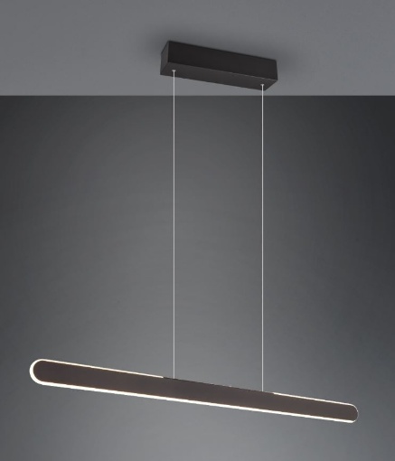 Immagine di Lampadario Lineare a Sospensione Helios Nera Bi-Emissione Led CCT e Sensore Touch Trio Lighting