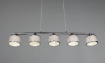 Immagine di Sospensione in Linea 5 Paralumi Tessuto Grigio Kaprun Trio Lighting 