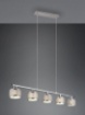 Immagine di Sospensione in Linea 5 Paralumi Tessuto Grigio Kaprun Trio Lighting 