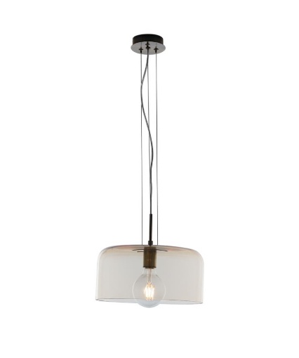 Immagine di Lampadario Moderno Sospensione In Vetro Ambra 35 cm Gibus Fan Europe