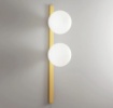 Immagine di Applique Moderna Bacchetta Oro 2 Sfere Vetro Enoire AP2 Luce Ambiente Design