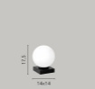 Picture of Lampada Comodino Sfera Vetro Bianco Enoire AP1 Oro Luce Ambiente Design