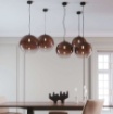 Immagine di Lampadario Sfera Vetro Rame 35 cm Per Cucina Soggiorno Marte Fan Europe